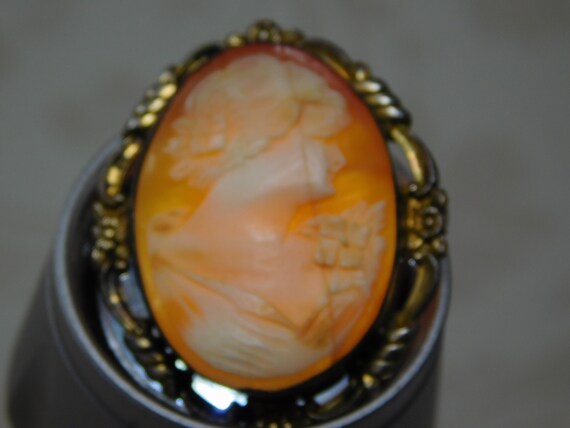 Vintage Cameo, Unmarked Carved Shell, Pin Brooch - image 3