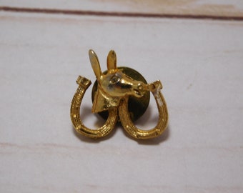 1960s Democrat Gulf Oil Promo Pin, Donkey with Horseshoes