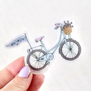 Adesivo per bicicletta Ride or Die / Adesivo in vinile trasparente / Adesivo per laptop / Adesivo per bottiglia d'acqua