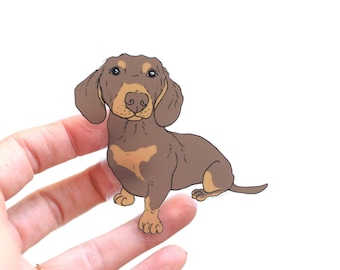 Dachshund Sticker | Clear Vinyl Sticker | Laptop Sticker | Water Bottle Sticker