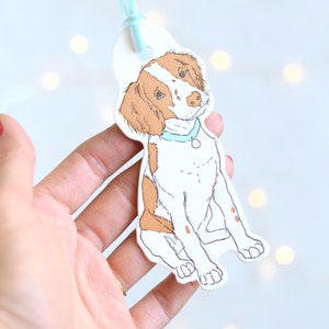Letterpress Brittany Spaniel Ornament | Dog Ornament