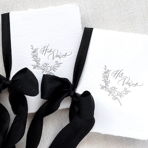 Classic Black and Ivory Letterpress Vow Booklets | Wedding Vow Books | Vow Renewal books