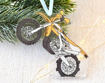 Acrylic Dirt Bike Ornament | Wheelie Motorcycle Ornament