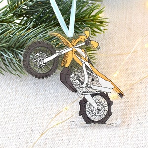 Acrylic Dirt Bike Ornament | Wheelie Motorcycle Ornament