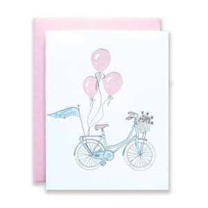 Geburtstags-Fahrrad Letterpress Karte | Alles- Gute zum Geburtstag-Karte