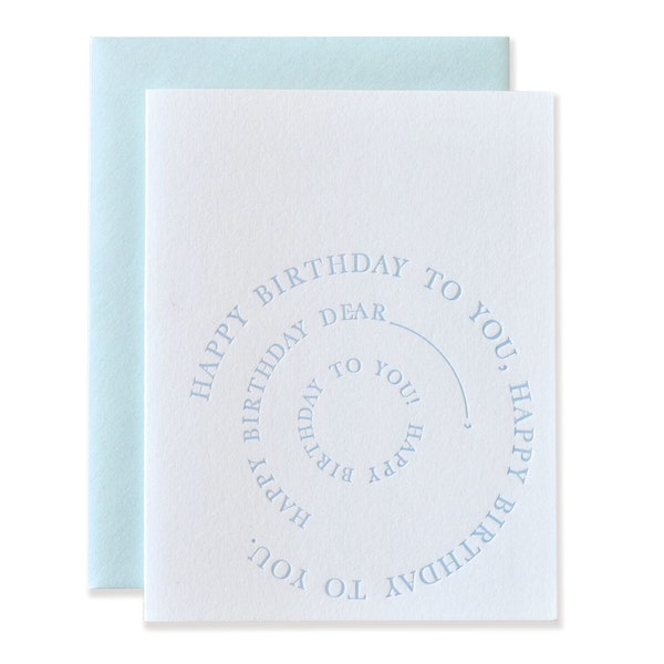 Happy Birthday To You Letterpress Card | Birthday Song Card | Personalized Birthday Greeting Card