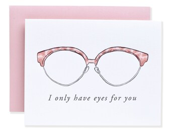 I Only Have Eyes For You Letterpress Card | Valentines Day Greeting Card | Love Card