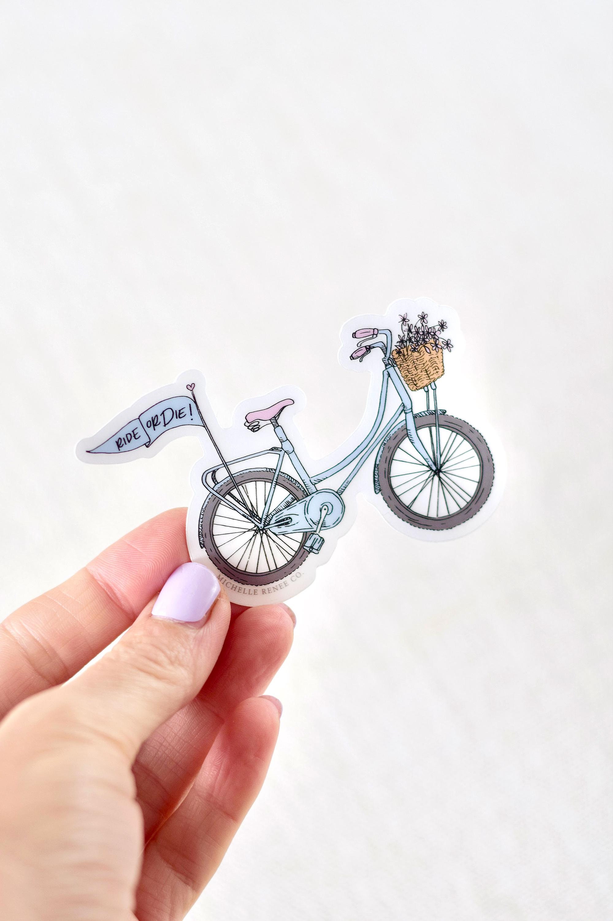 Ride or Die Bicycle Sticker | Clear Vinyl Sticker | Laptop Sticker