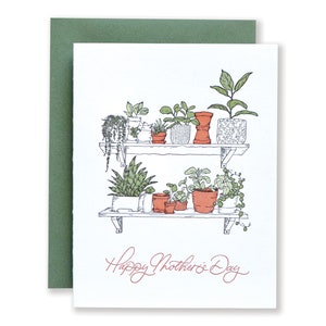 typographique de jardin d'intérieur pour la fête des mères | de voeux de plantes d'intérieur | Carte Amoureux des plantes