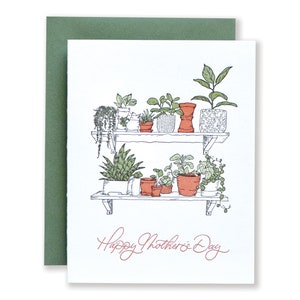 Mother's Day Indoor Garden Letterpress Card House Plants Greeting Card Plant Lover Card image 1