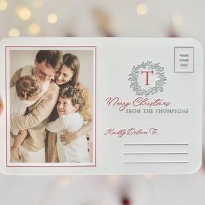 Postal navideña impresa atemporal / Tarjetas navideñas familiares personalizadas