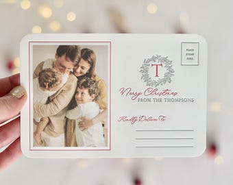 Timeless Letterpress Christmas Post Card | Personalized Family Christmas Cards