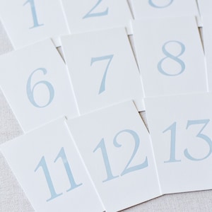 Antique Blue Letterpress Table Numbers Set of 20 or 30 cards image 4