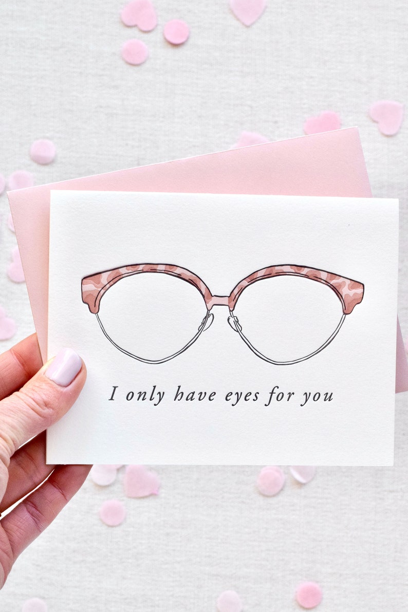 I Only Have Eyes For You Letterpress Card Valentines Day Greeting Card Love Card image 2