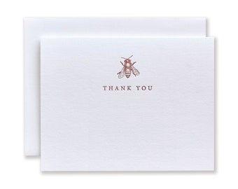 Honey Bee Letterpress Thank You Card | Minimal Thank You Card Set