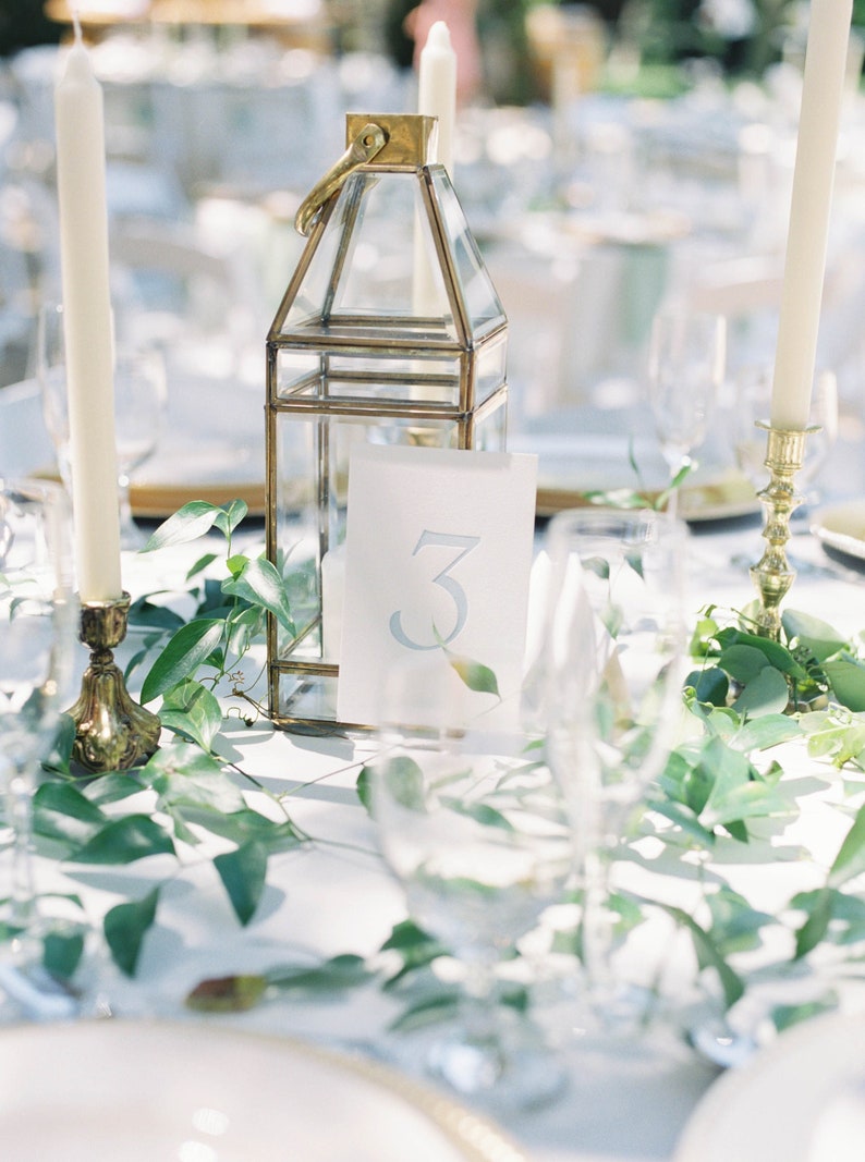 Antique Blue Letterpress Table Numbers | Set of 20 or 30 cards image 2