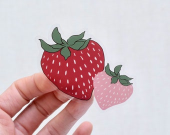 Strawberry Sticker | Clear Vinyl Sticker | Laptop Sticker | Water Bottle Sticker