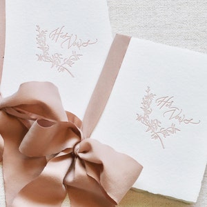 Romantic Taupe and Ivory Letterpress Vow Booklets | Wedding Vow Books | Vow Renewal Books