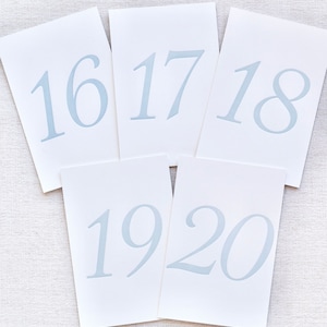 Antique Blue Letterpress Table Numbers | Set of 20 or 30 cards image 6