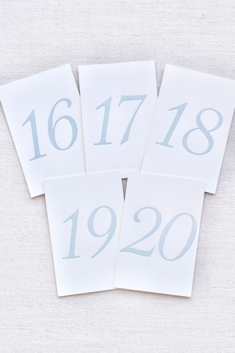 Antique Blue Letterpress Table Numbers | Set of 20 or 30 cards image 6