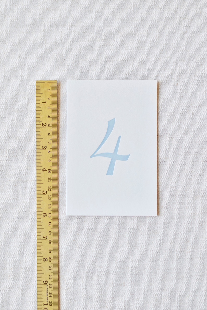 Antique Blue Letterpress Table Numbers Set of 20 or 30 cards image 7