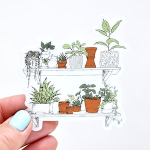 Adesivo de plantas domésticas | Adesivo de vinil transparente | Adesivo para laptop | Adesivo para garrafa d'água