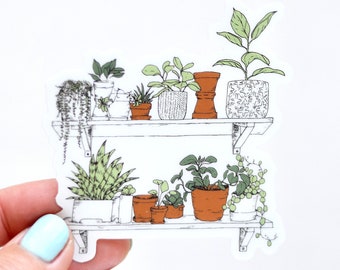 House Plants Sticker | Clear Vinyl Sticker | Laptop Sticker | Water Bottle Sticker