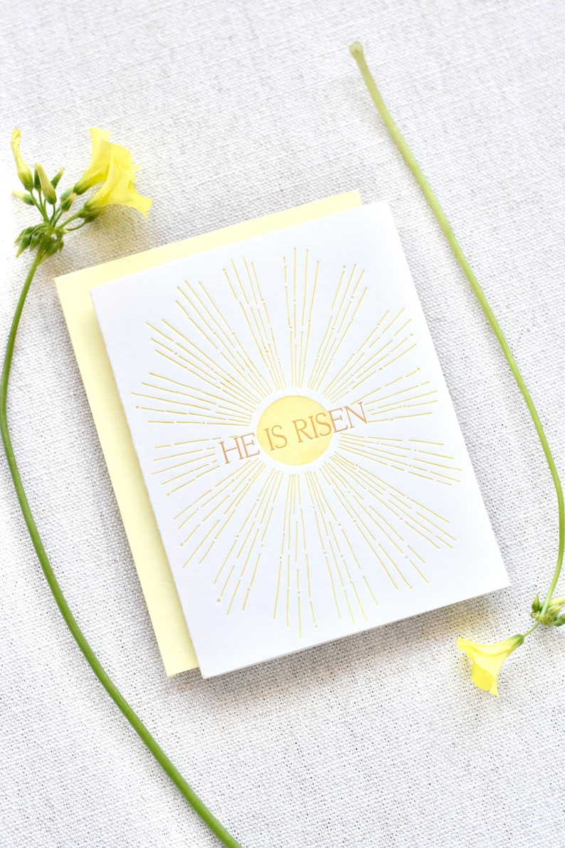 He Is Risen Letterpress Card image 2