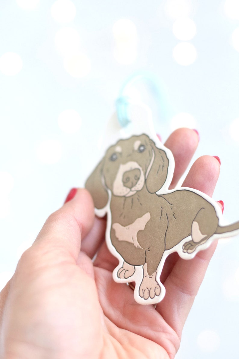 Letterpress Dachshund Ornament Dog Ornament image 2