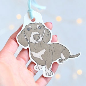 Letterpress Dachshund Ornament Dog Ornament image 1