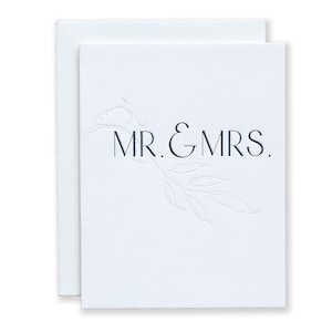 Carte typographique de M. et Mme | Carte de voeux de mariage ou de fiançailles