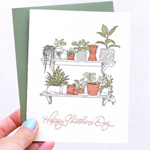 Mother's Day Indoor Garden Letterpress Card House Plants Greeting Card Plant Lover Card image 2