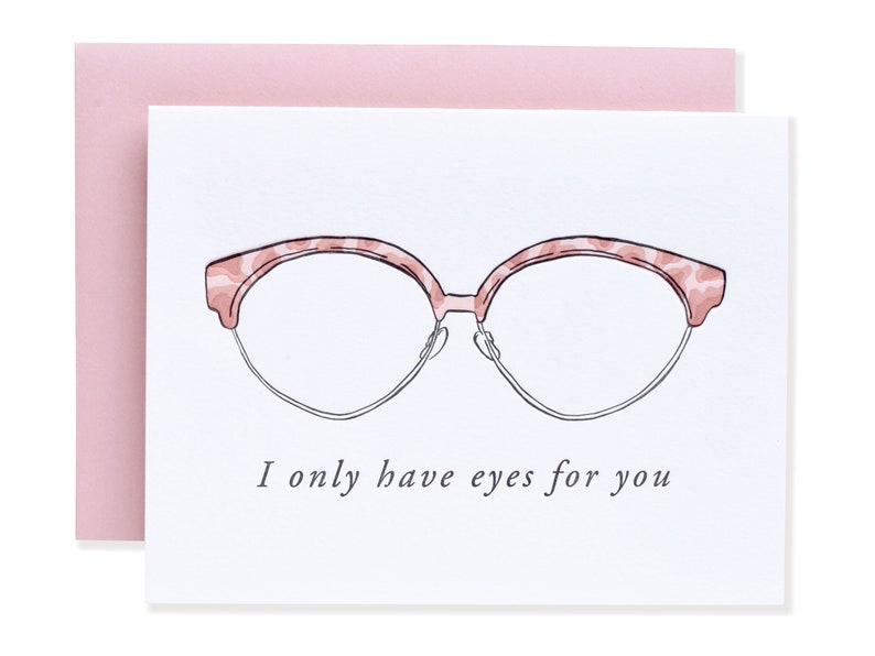 I Only Have Eyes For You Letterpress Card Valentines Day Greeting Card Love Card image 1