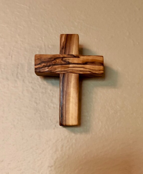 Olive Wood Cross Small Hanging Bethlehem Holy Land Solid Handcrafted Wall Gift - Cross To Hang On The Wall Olive Wood Cross Small Hanging Bethlehem Holy Land Solid Handcrafted Wall Gift - Cross To Hang On The Wall