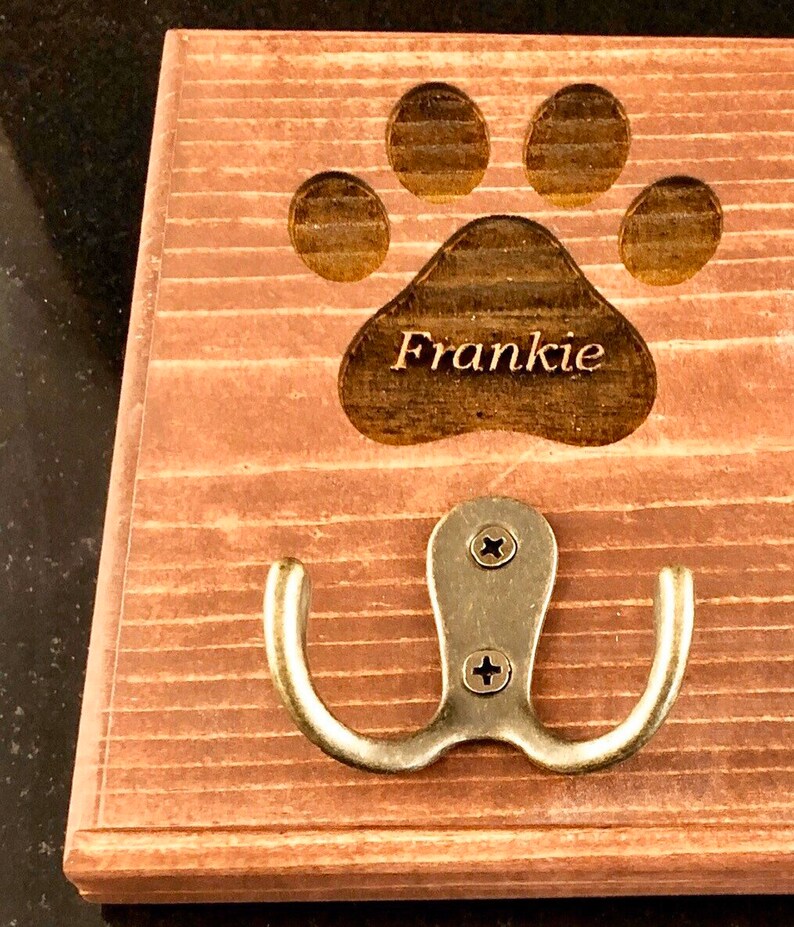 Dog Leash Holder 1 Paw Custom Laser Engraved Pet Leash Holder | Etsy