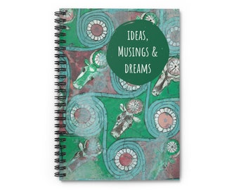 Ancient Egyptian Design Spiral Notebook - Ruled Line (Green) | Dream Journal |  Shamanic Journey Experiences | Meditation Diary