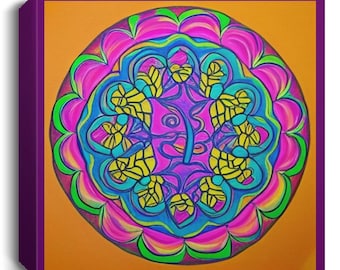 Abstract Dragonfly Mandala Graphic Design on Square Canvas