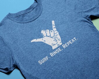 Surf, Rinse, Repeat T-Shirt | Surf Shaka Graphic