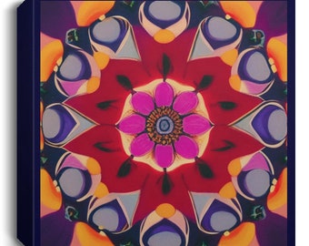 Flower Mandala Graphic Design on Square Canvas