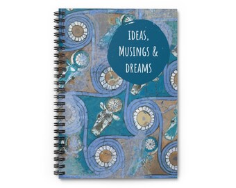 Alt Ägyptisches Design Spiralnotizbuch - Liniert Linie (Blau) | Traumtagebuch |  Schamanische Reise-Erfahrungen | Meditations-Tagebuch
