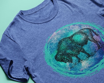 Büffel Totem T-Shirt | Schamane T-Shirt