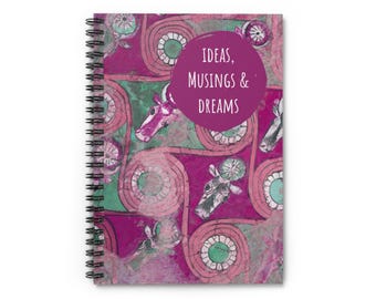 Ancient Egyptian Design Spiral Notebook - Ruled Line (Pink) | Dream Journal |  Shamanic Journey Experiences | Meditation Diary