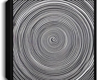 Hypnotic Spiral Design on Square Canvas