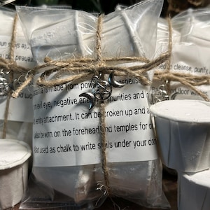 6 Cascarilla powder cups/ protection/ chalk/ spiritual supplies/ purify/ efun/ SET OF 6/ crushed egg shell/ egg shell powder
