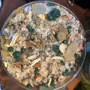 Abundance/Money Drawing & Good Luck Salt Sweep/ herbs/ roots/ salt ritual/ salt cleanse/ witchy/ witch/ hoodoo/ rootwork/ manifest/ gift