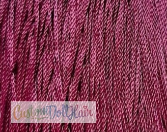 Paarse gedraaide vlechten PRUIM KIWI nylon poppenhaar voor aangepaste reroots