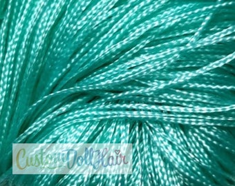 AQUA Teal Mini Braids KIWI Nylon Doll Hair for Custom Reroots