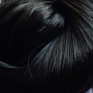 TRUE BLACK Saran Doll Hair for Custom Reroots