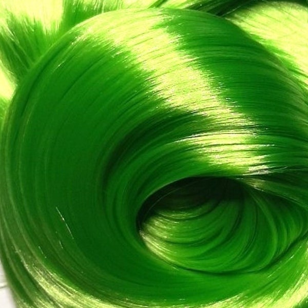 BILLIE Lime Green KIWI Nylon Doll Hair for Reroots or Wig Making