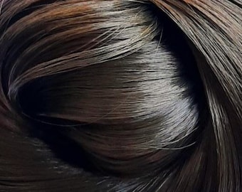 LOVELY BRUNETTE Dark Brown Saran Doll Hair for Custom Reroots